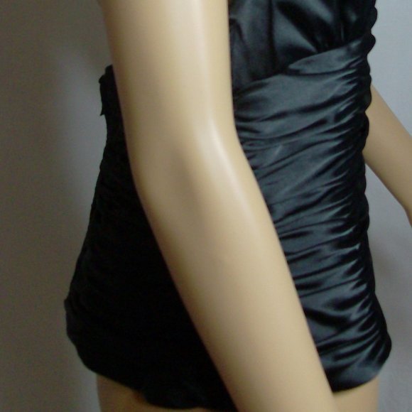 Black Satin Halter Evening Wear Adrianna Papell Size 8 NWT - Picture 11 of 12